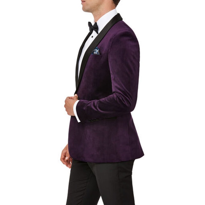 Men's Dark Purple Handley Velvet Tuxedo Men's Dark Purple Handley Velvet Tuxedo