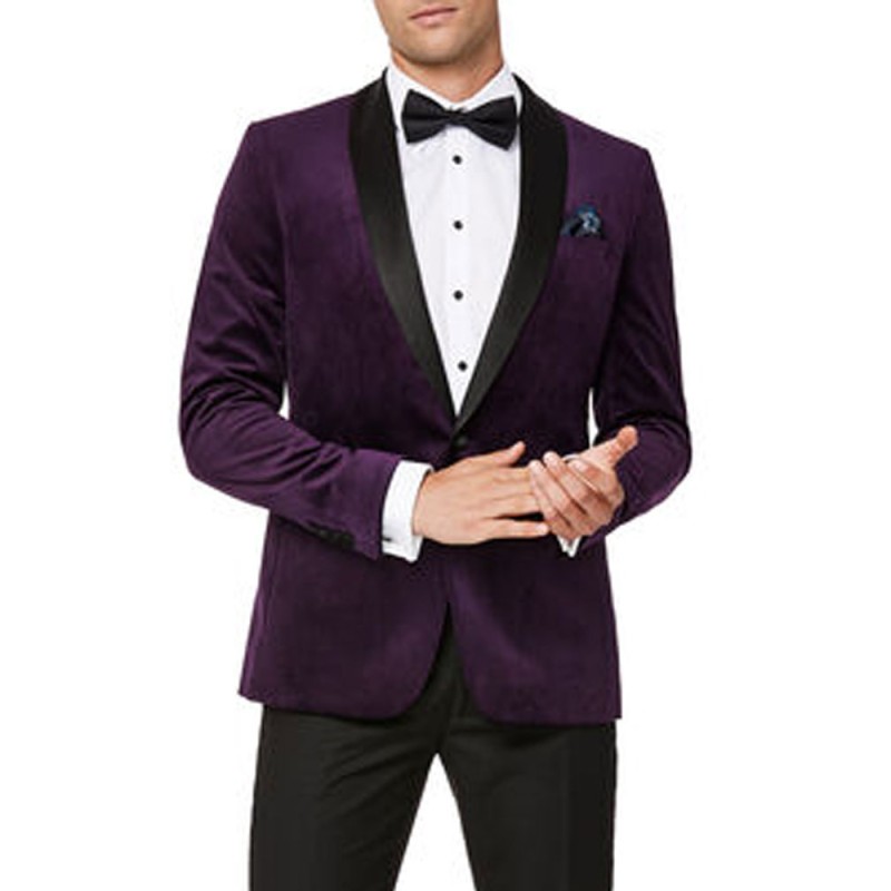 Men's Dark Purple Handley Velvet Tuxedo Men's Dark Purple Handley Velvet Tuxedo