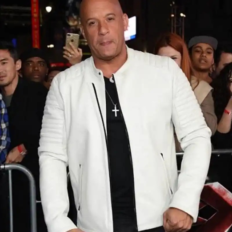 Vin Diesel Leather White Jacket Vin Diesel Leather White Jacket