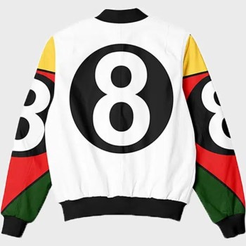 Vintage 8 Ball 90s White Bomber Jacket