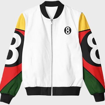 Vintage 8 Ball 90s White Bomber Jacket