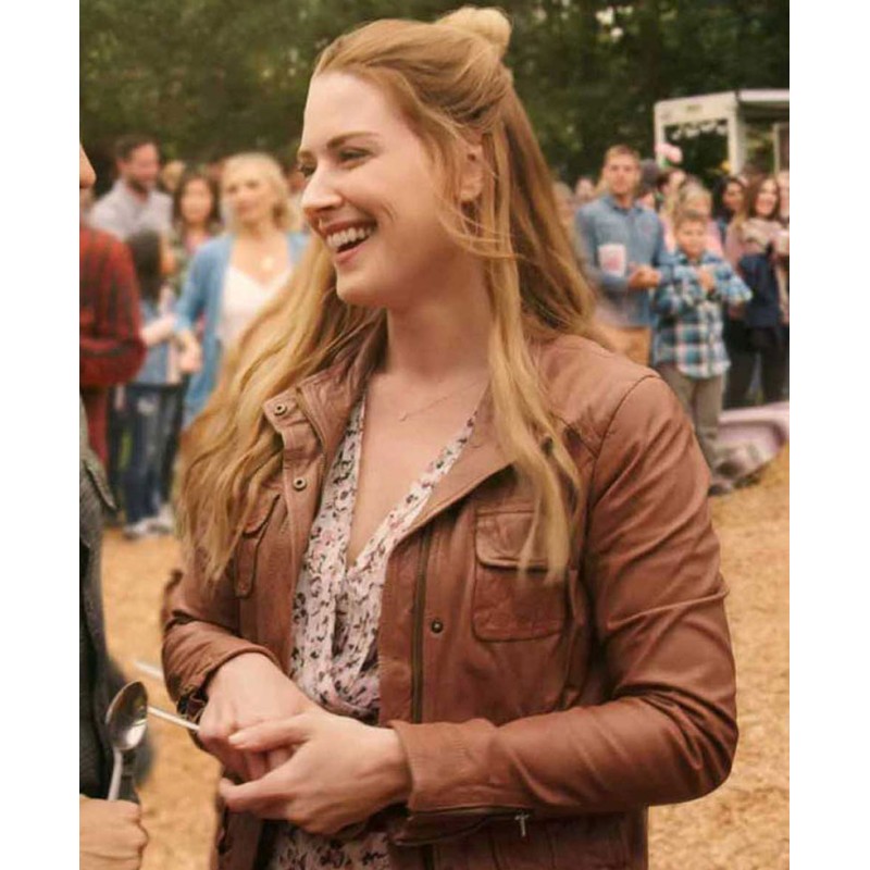Virgin River S02 Alexandra Breckenridge Brown Leather Jacket Virgin River S02 Alexandra Breckenridge Brown Leather Jacket
