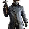 Watch Dogs Alone Grey and Black Leather Coat