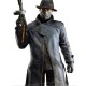 Watch Dogs Alone Grey and Black Leather Coat