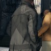 Watch Dogs Alone Grey and Black Leather Coat