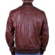 Men's Diamond Quilted Waxed Brown Leather Bomber Jacket