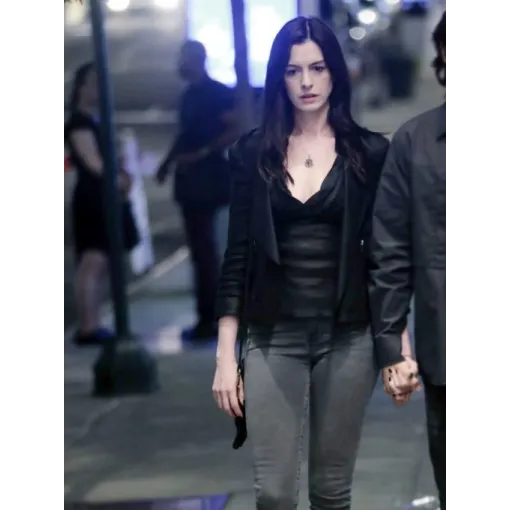 Wecrashed Anne Hathaway Black Leather Jacket Wecrashed Anne Hathaway Black Leather Jacket