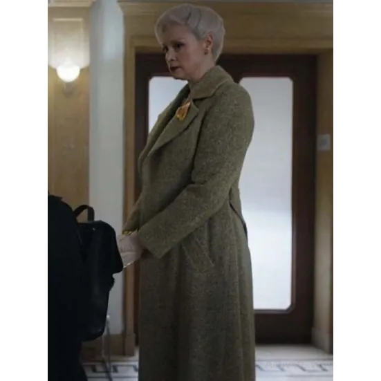 Wednesday 2022 Larissa Weems Green Coat Wednesday 2022 Larissa Weems Green Coat