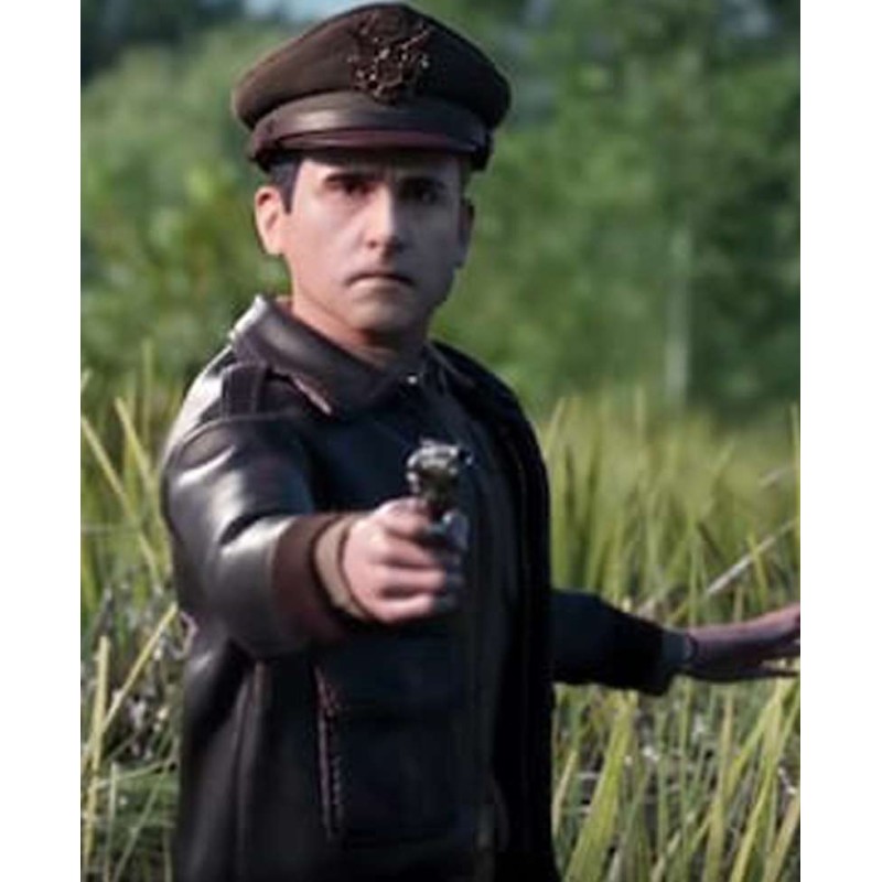 Welcome To Marwen Steve Carell Brown Leather Jacket