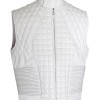 Justin Bieber Quilted White Leather Vest Justin Bieber Quilted White Leather Vest