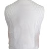 Justin Bieber Quilted White Leather Vest Justin Bieber Quilted White Leather Vest