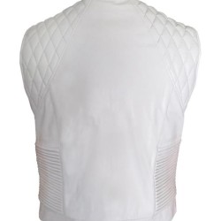 Justin Bieber Quilted White Leather Vest