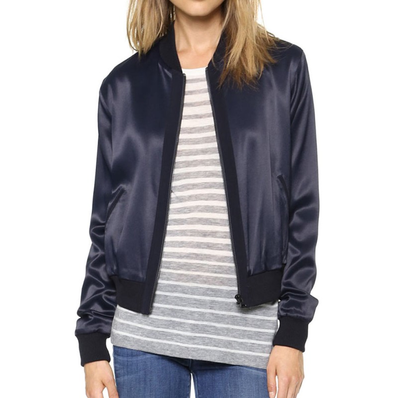 Arrow Willa Holland Blue Satin Jacket Arrow Willa Holland Blue Satin Jacket