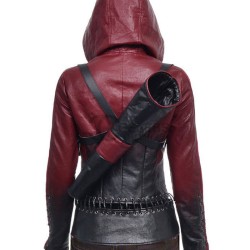 Willa Holland Arrow Season 4 Thea Queen Leather Jacket