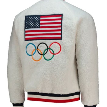 Winter Olympics 2022 Team USA  Reversible Raglan Varsity Jacket