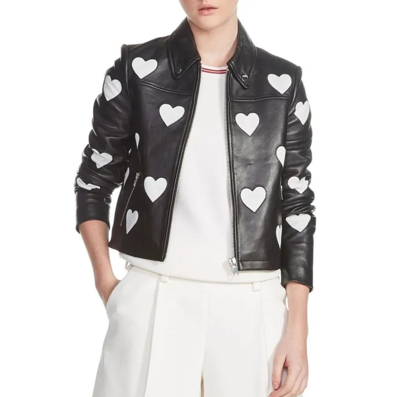 Women Maje Heart Motorcycle Leather Jacket Women Maje Heart Motorcycle Leather Jacket