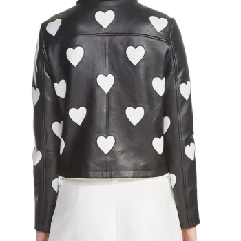 Women Maje Heart Motorcycle Leather Jacket