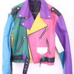 Women's Rainbow Colorful Motorcycle Jacket