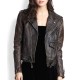 Women's Moto Asymmetrical Distressed Leather Jacket