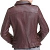 Womens Biker Asymmetrical Burgundy Leather Jacket Womens Biker Asymmetrical Burgundy Leather Jacket