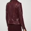 Women's Belted Style Motorcycle Burgundy Leather Jacket Women's Belted Style Motorcycle Burgundy Leather Jacket