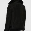 Women's Biker Shearling Black Suede Leather Jacket with Fur Collar Women's Biker Shearling Black Suede Leather Jacket with Fur Collar