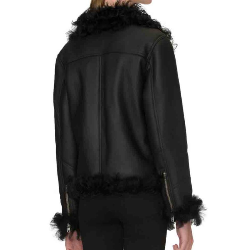 Women's Biker Asymmetrical Shearling Leather Jacket Women's Biker Asymmetrical Shearling Leather Jacket