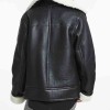Women's Shearling Biker Style Black Leather Jacket with Fur Collar Women's Shearling Biker Style Black Leather Jacket with Fur Collar
