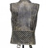 Women's Distressed Black Spiked Leather Vest Women's Distressed Black Spiked Leather Vest