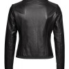 Casual Wear Collarless Black Leather Jacket for Women Casual Wear Collarless Black Leather Jacket for Women