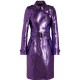 Women's Metallic Purple Trench Coat