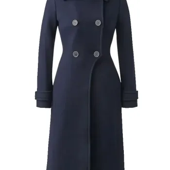 Women’s Double Face Elodie Military Navy Blue Coat