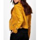 Women's El Paso Yellow Leather Biker Jacket