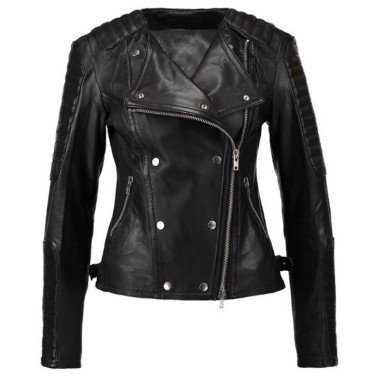 Womens FJ030 Asymmetrical Zipper Brown Leather Biker Jacket - Films Jackets