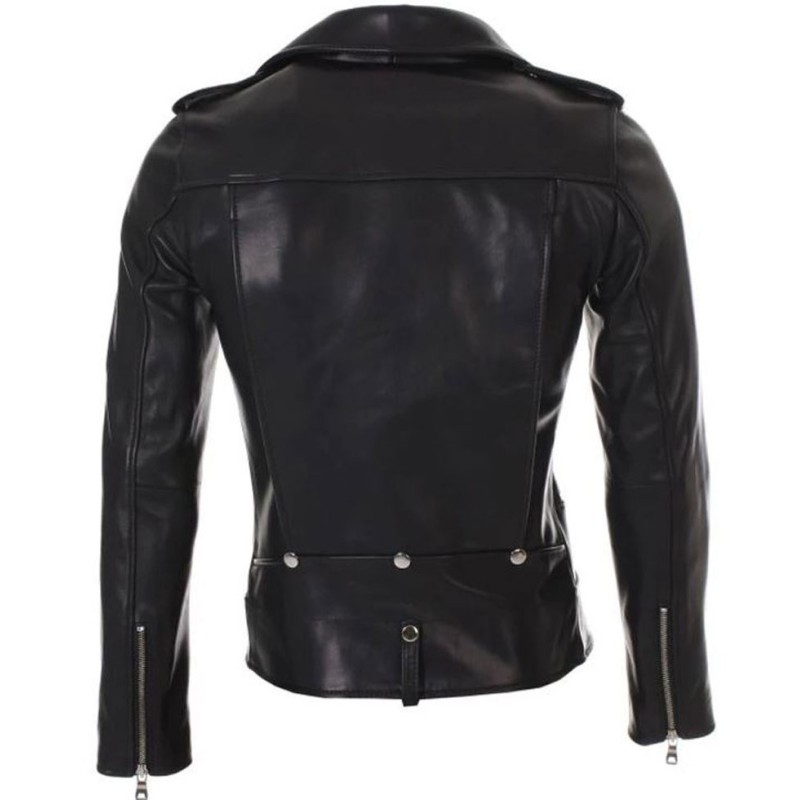 Women's FJ049 Motorcycle Asymmetrical Sheepskin Black Leather Jacket Women's FJ049 Motorcycle Asymmetrical Sheepskin Black Leather Jacket