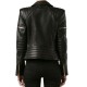 Women's FJ073 Padded Motorcycle Black Leather Jacket