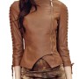 Women's FJ455 Party Wear Designer Brown Leather Jacket