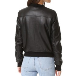 Women's Los Angeles Bomber Black Leather Jacket