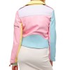 Women's Biker Rainbow Pastel Faux Leather Jacket Women's Biker Rainbow Pastel Faux Leather Jacket