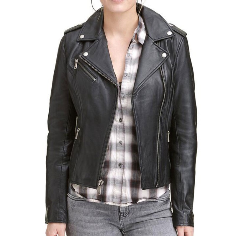 Women's Promo Motorcycle Asymmetrical Zip Leather Jacket Women's Promo Motorcycle Asymmetrical Zip Leather Jacket