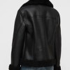 Women's Shearling Bomber Black Leather Jacket Women's Shearling Bomber Black Leather Jacket