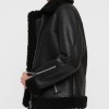 Women's Shearling Bomber Black Leather Jacket Women's Shearling Bomber Black Leather Jacket