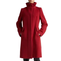 Women’s Stand Collar Akris Punto Red Coat