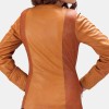 Women's Overlap Tan Leather Jacket