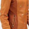 Women's Overlap Tan Leather Jacket