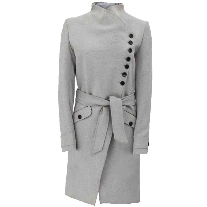 Women's Designer Grey Belted Coat Women's Designer Grey Belted Coat