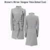Women's Designer Grey Belted Coat Women's Designer Grey Belted Coat