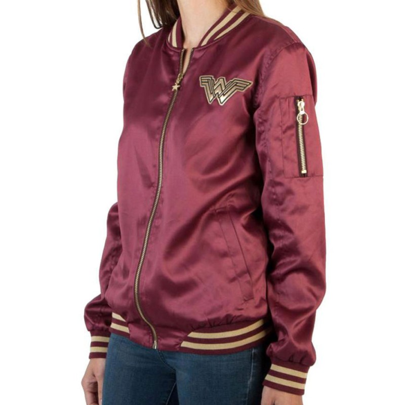 Women's Wonder Woman Bomber Red Jacket Women's Wonder Woman Bomber Red Jacket