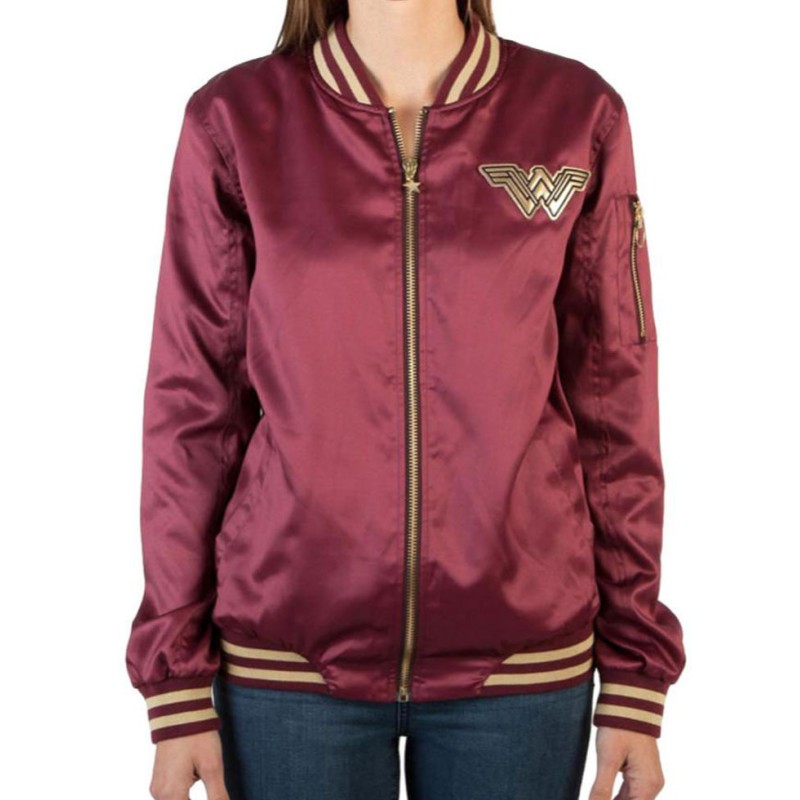 Women's Wonder Woman Bomber Red Jacket Women's Wonder Woman Bomber Red Jacket