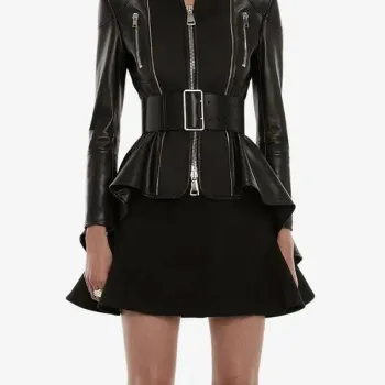 WWE Raw 2022 Elizabeth Copeland Peplum Black Jacket